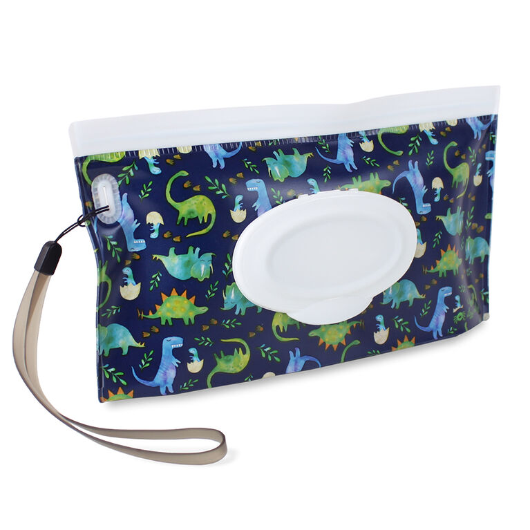 Itzy Ritzy Take and Travel Pouch Reusuable Wipes Case-Dino