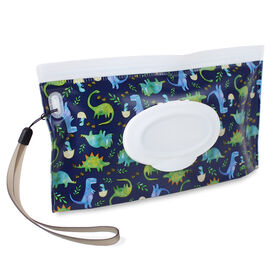 Itzy Ritzy Take and Travel Pouch Reusuable Wipes Case-Dino