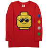 Lego Face Long Sleeve Tshirt Red - 5/6