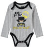 Batman 3 Piece Bodysuit Pant Bib Set 0-3M-Grey