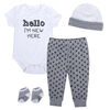 Baby Essentials Hello I' Months new here - 4-Piece Layette Set 0-3 Months