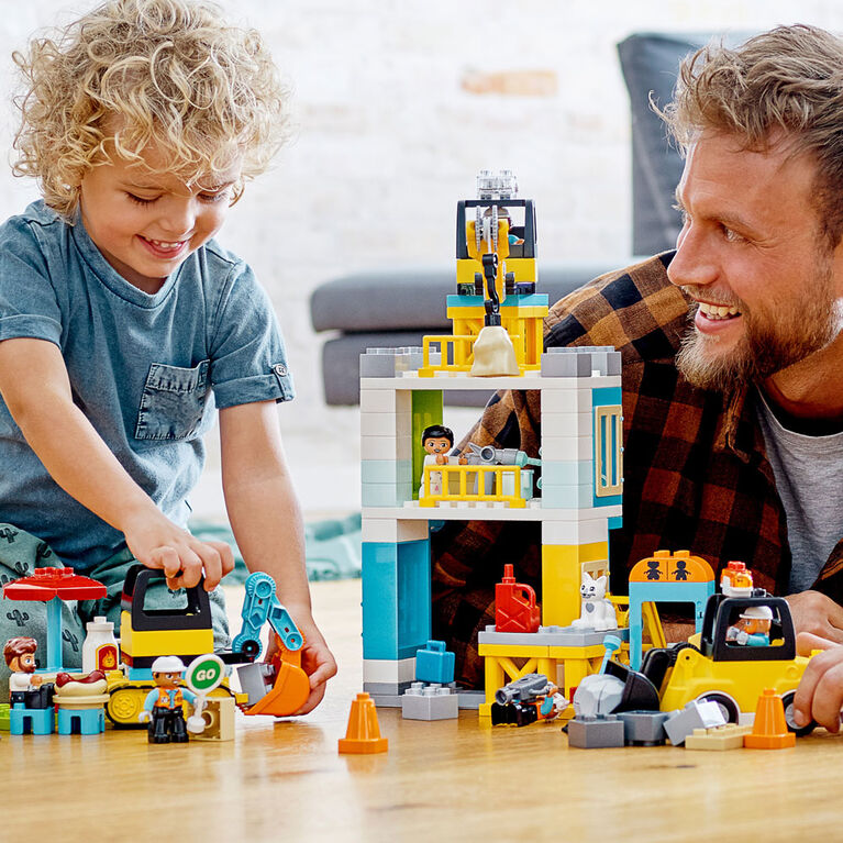 LEGO DUPLO Town La grue et les engins de construction 10933 (123 pièces)
