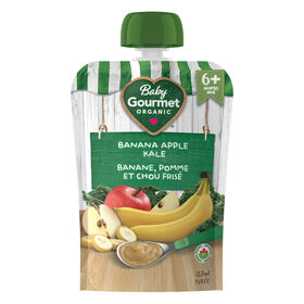 Purée biologique banane, pomme et chou frisé de Baby Gourmet