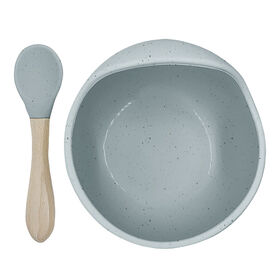 Silicone bowl & spoon set Seafoam