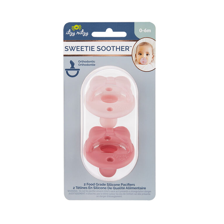 Itzy Ritzy - Sweetie Soother Ortho Paci 0-6 Pink