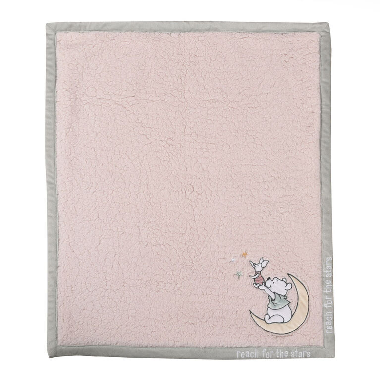 Disney Winnie the Pooh My First Blankie Sherpa Blanket, Pink