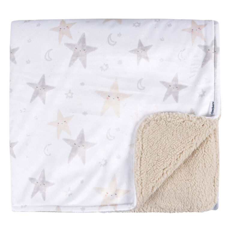Gerber Childrenswear - Couverture en peluche 2 épaisseurs - Céleste - Étoiles