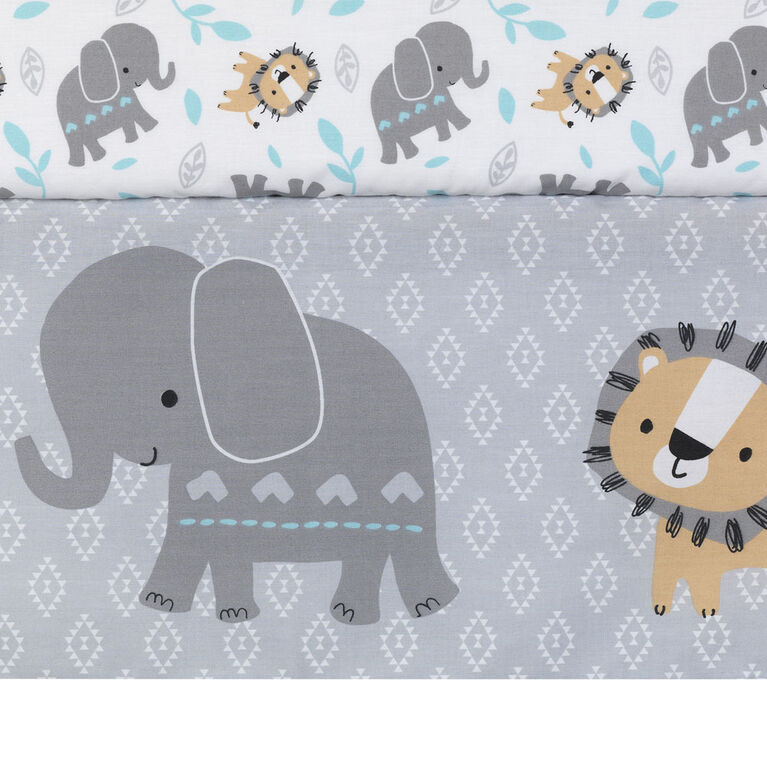 Bedtime Originals - Jungle Fun 3-Piece Crib Bedding Set - Gray