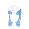 Sterling Baby 3 Piece Velour Jacket Set: Blue Bunny