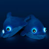 NightBuddies Light-Up Eyes Slippers Plush Dolphin Turquoise