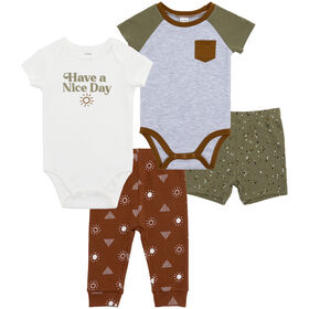 Petit Lem Baby 4 Piece Set Mix&Match Knit Off White