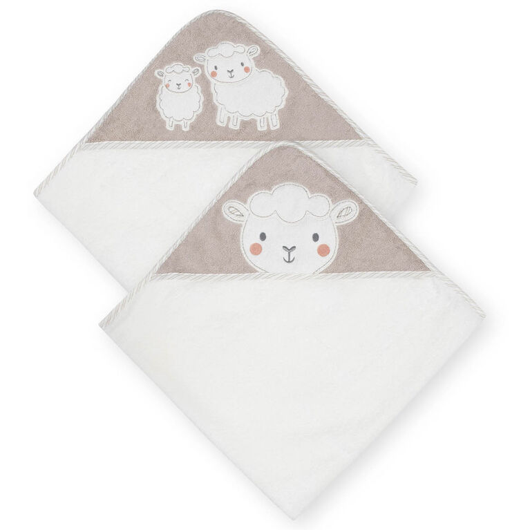 Koala Baby 2-Pack Woven Hooded Towel, Little Lamb