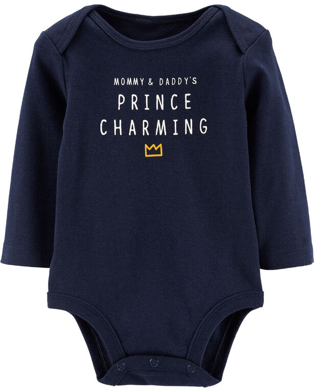 Carter's "Mommy & Daddy's Prince Charming" Collectible Bodysuit - Navy, 3 Months