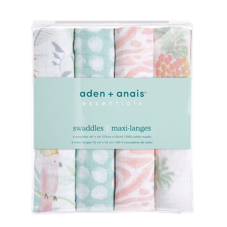 Aden + Anais Essentials 4Pack Muslin Swaddles Tropicalia Babies R Us