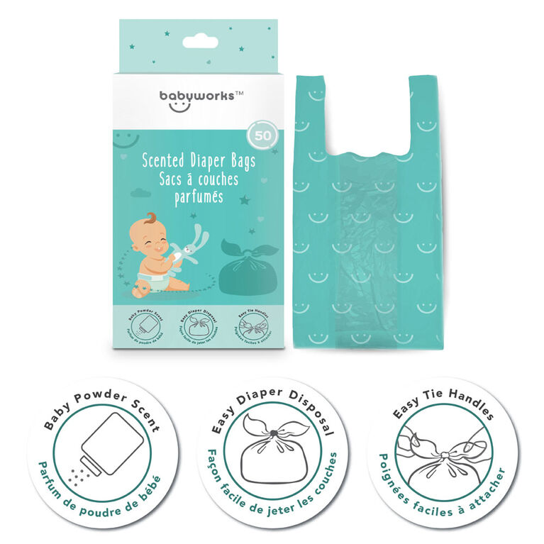 Baby Works Scented Diaper Bags - 50ct Box