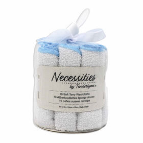 Necessities By Tendertyme 10-Pack Washcloth: Blue
