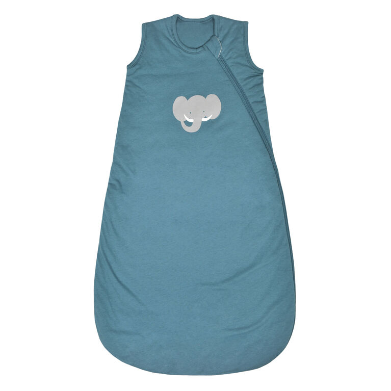 Perlimpinpin Quilted cotton sleep bag - Blue elephant, 6-18 Months