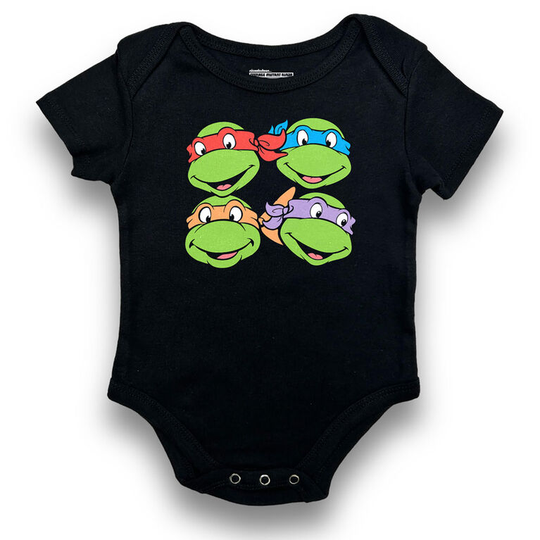 Body à manches courtes pour bébé TMNT - Noir - 18M