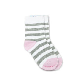 Chloe + Ethan - Baby Socks, Grey Stripes, 12-24M