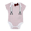 Mini Hop 3 Piece Bowtie Pant Set: Grey