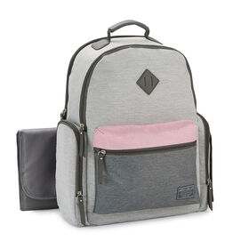 Eddie Bauer Places and Spaces Fineline Backpack Diaper Bag - Grey and Pink