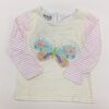 Coyote and Co. Muliti Stripe Long Sleeve tee with Butterfly Print - size 6-9 months