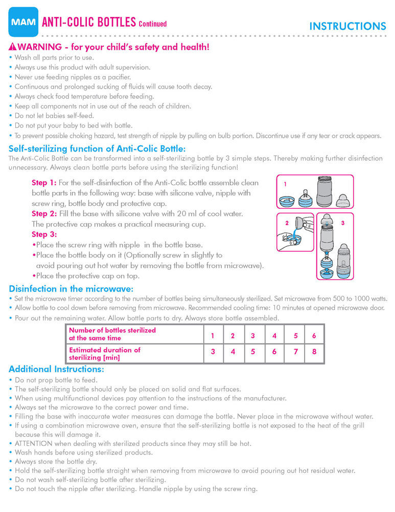 Mam best sale bottle sterilization
