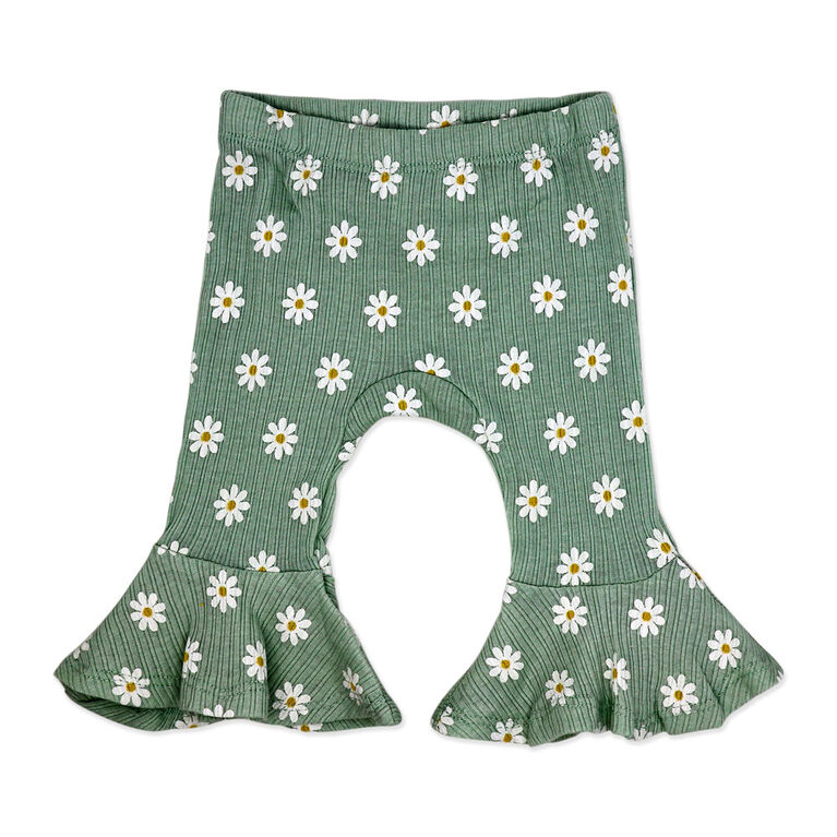 Baby Mode 3 Piece Pant Set: Yellow/Blue Sunflower 