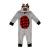 Baby Mode Hooded Flannel Fleece Pram: Grey Reindeer 18M