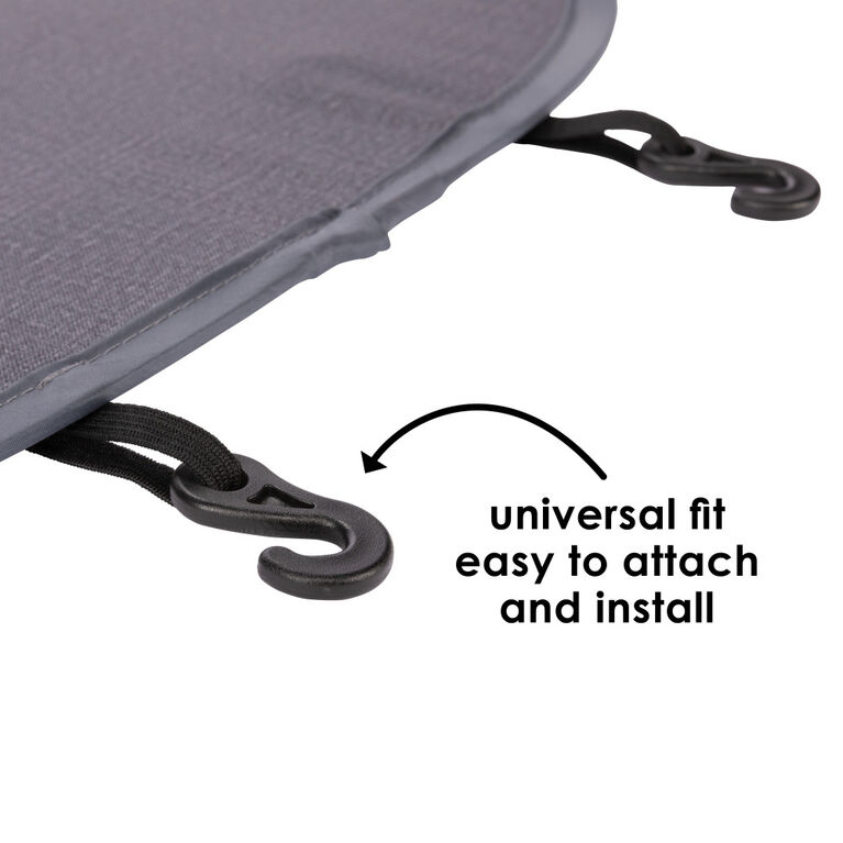 Diono Stuff 'n Scuff XL Kick Mat Back Seat Protector for Kids Feet With Storage Pocket, 100% Water Resistant for Protection of Your Upholstery from Dirt, Mud, Scratches, Gray