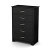 Fusion 5-Drawer Chest- Pure Black