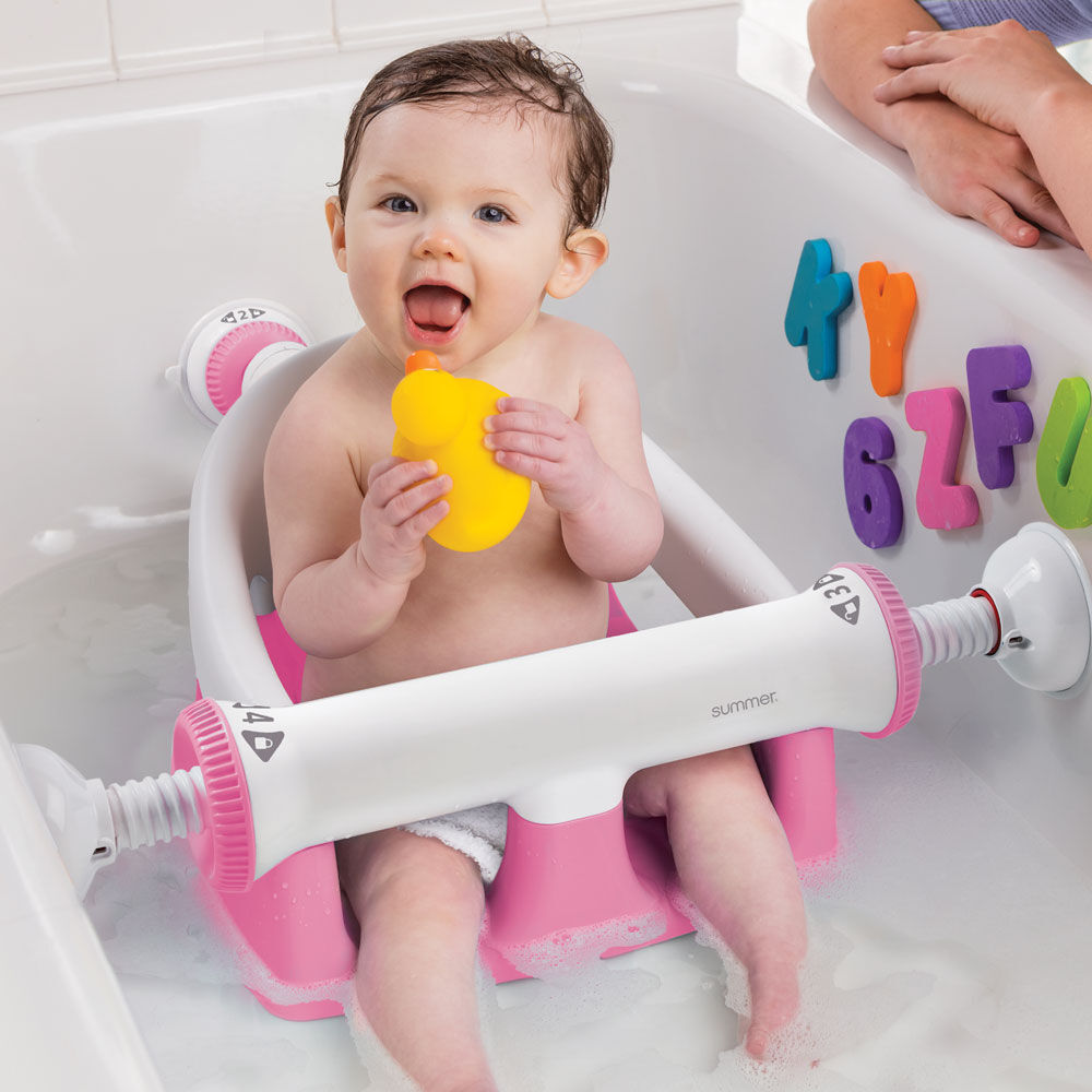 Pink baby top bath seat