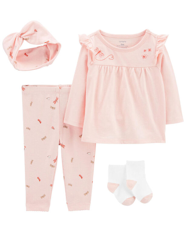 Carter's Four Pack Top And Leggings Set Pink 