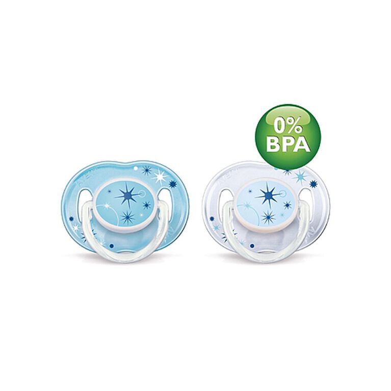 Philips AVENT BPA Free Nighttime Infant Pacifier, 06 Months, Blue