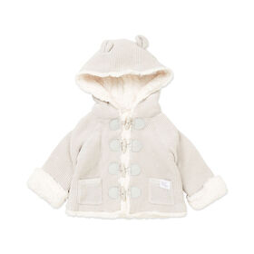 Rock a Bye Baby Cardigan en tricot véritable avec doublure en sherpa : gris, 0-3 mois