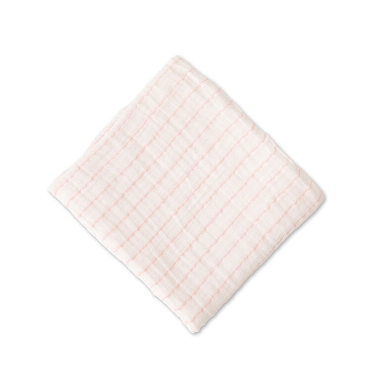 Red Rover - Cotton Muslin Swaddle Single - Pink Stripe - R Exclusive