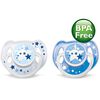 Philips AVENT - BPA Free Nighttime Pacifier, 6-18 Months, 2-Pack, White/Blue