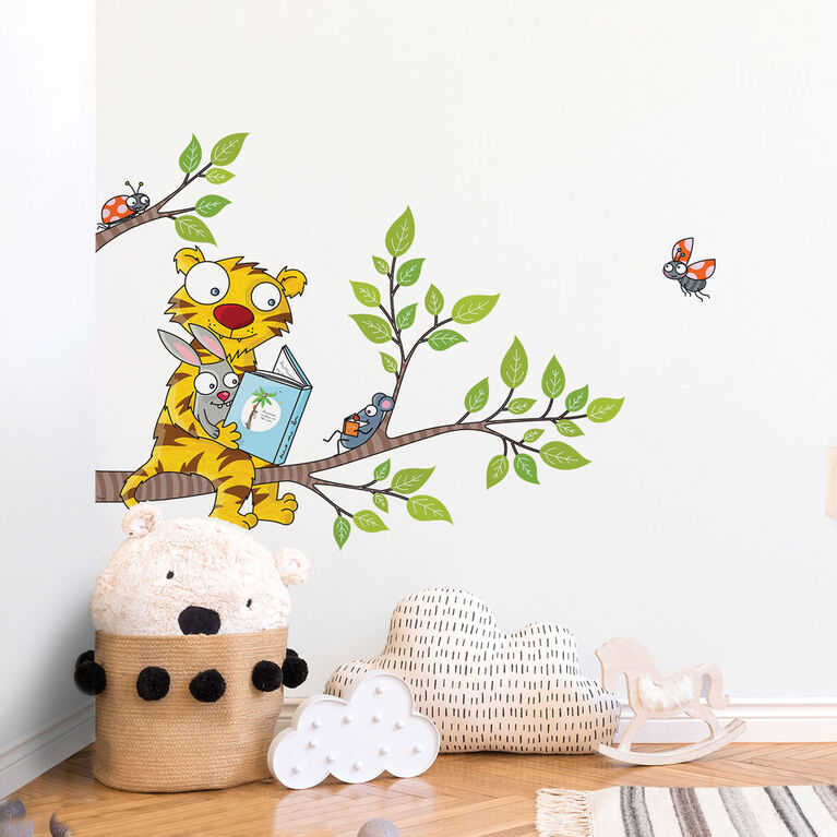 Wall Stories Stickers muraux pour enfants - Découvrez la lecture - Stickers  muraux interactifs animaux pour chambre d'enfant - Grand autocollant mural  avec application de jeu et d'activité gratuite