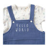 Home Grown Baby 3 Piece Dungaree Set : Blue 3-6M