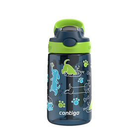 Contigo Aubrey Kids Leak-Proof Spill-Proof Water Bottle, Lime with Dogs, 14 oz