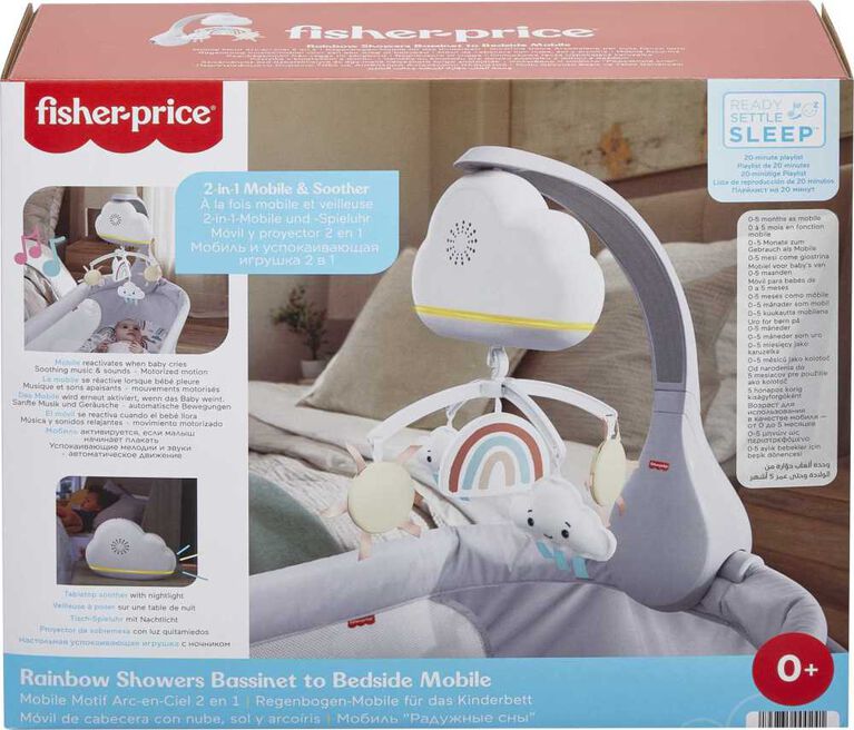 Fisher-Price Nuages Apaisants mobile musical pour lit bébé avec détecteur  de pleurs, sons et lumières, transformable en veilleuse, dès la naissance