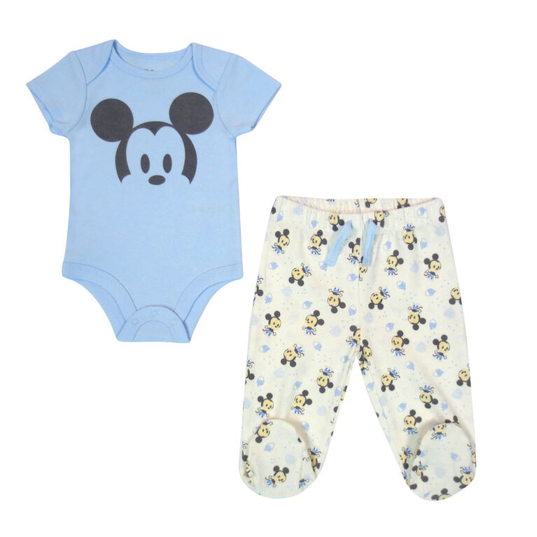 Disney Mickey Mouse ensemble panatalon 2 pièces - Bleu, Nouveau née