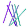 Silikids - Reusable Silicone Straws 6pk - Ombre Blue