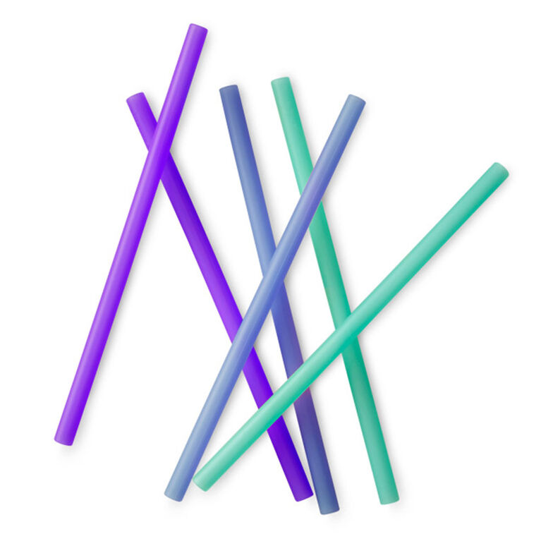 Silikids - Reusable Silicone Straws 6pk - Ombre Blue