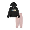 PUMA - Pullover Hoodie & Jogger Set Black Heather 18 Months