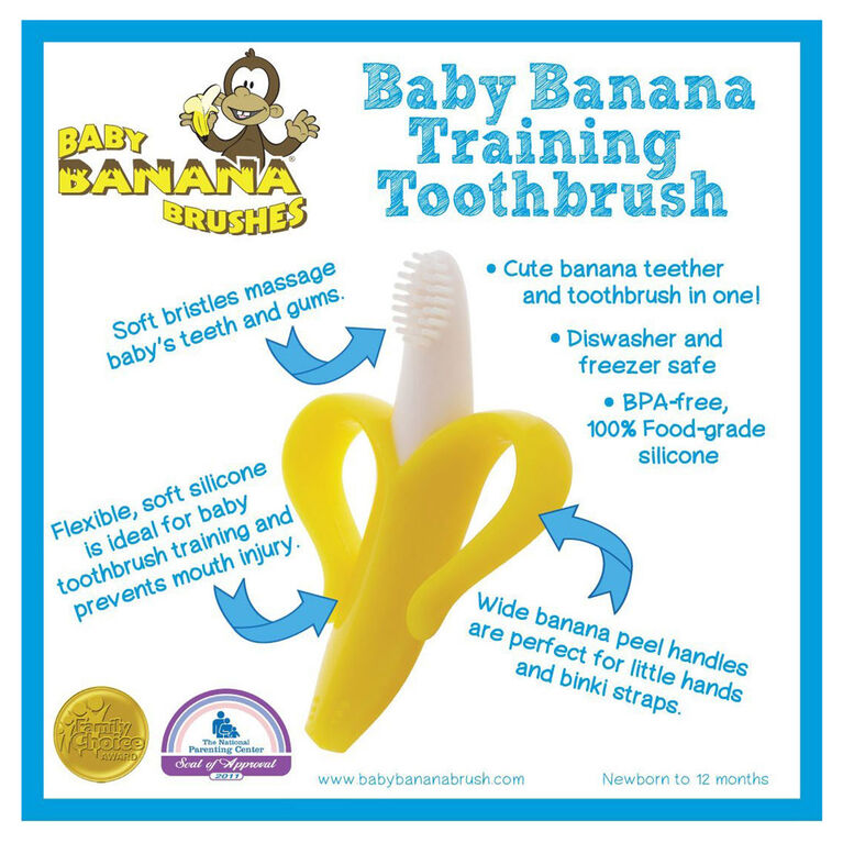 Baby Banana Brosse  à dents de dentition pour les bébés.