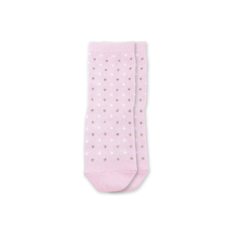 Chloe + Ethan - Toddler Socks, Pink Polka Dots, 4T-5T