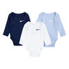 Nike 3 Pack Long Sleeve Bodysuit - Midnight Navy