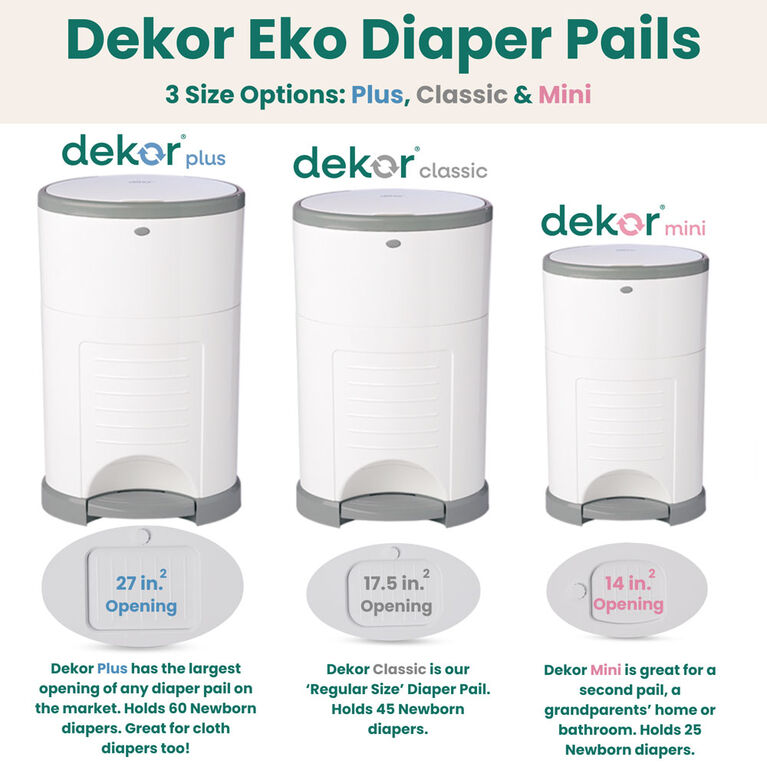 Dekor Eko Plus Diaper Pail, White
