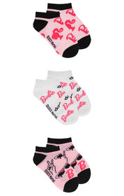 Barbie 3 Pack No Show Socks